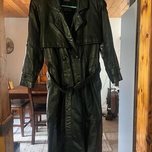 Women's black Wilson’s leather thinsulate  Trench Coat coat sz small